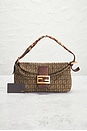 view 9 of 9 Fendi Zucchino Mama Baguette Shoulder Bag in Beige