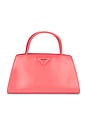 view 1 of 8 Prada Spazzolato Architectural Line Horizontal Handbag in Coral