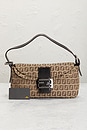 view 9 of 9 Fendi Zucchino Mama Baguette Shoulder Bag in Beige