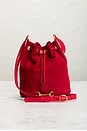 view 2 of 9 Gucci Horsebit Suede Drawstring Bucket Bag in Red