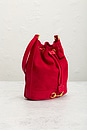 view 4 of 9 Gucci Horsebit Suede Drawstring Bucket Bag in Red