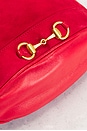 view 6 of 9 Gucci Horsebit Suede Drawstring Bucket Bag in Red