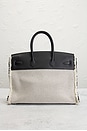 view 3 of 10 Hermes Veau Swift Birkin Fray Fray 35 Handbag in Ecru & Noir