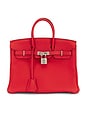 view 1 of 9 Bolsa Hermès Togo Birkin 25 in Rouge Casaque
