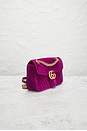 view 4 of 9 Gucci Velvet GG Marmont Shoulder Bag in Fuchsia