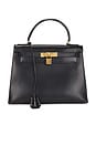 view 1 of 10 Hermes 1987 Box Kelly 28 Handbag in Black