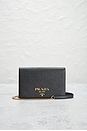 view 2 of 8 Prada Saffiano Wallet On Chain in Black