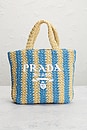 view 2 of 9 Prada Raffia Striped Tote Bag in Neutral