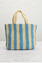 view 3 of 9 Prada Raffia Striped Tote Bag in Neutral