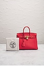 view 10 of 10 Hermes Togo Birkin 25 Handbag in Rouge Pivoine