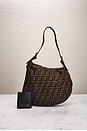 view 9 of 9 Fendi Zucca Oyster Shoulder Bag in Brown