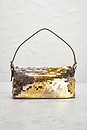 view 3 of 8 Fendi Sequin Paillettes Vitello Laminato Baguette Shoulder Bag in Gold