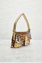 view 4 of 8 Fendi Sequin Paillettes Vitello Laminato Baguette Shoulder Bag in Gold