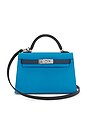 view 1 of 8 Hermes Epsom Kelly 20 Handbag in Bleu Saphir, Black, & Bleu France