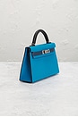 view 4 of 8 Hermes Epsom Kelly 20 Handbag in Bleu Saphir, Black, & Bleu France
