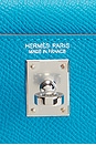 view 5 of 8 Hermes Epsom Kelly 20 Handbag in Bleu Saphir, Black, & Bleu France