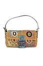 view 1 of 8 Fendi Vintage Lizard Trimmed Beaded Baguette Shoulder Bag in Multi
