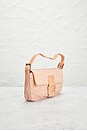 view 4 of 9 Fendi Lizard Trimmed Beaded Baguette Shoulder Bag in Peach