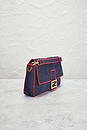 view 4 of 8 Fendi Denim Baguette NM Shoulder Bag in Blue