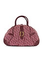 view 1 of 10 Dior Diorissimo Double Saddle Bowler Bag in Burgundy