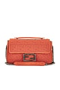view 1 of 9 Fendi Zucca Baguette Chain Midi Shoulder Bag in Orange