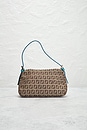 view 3 of 10 Fendi Zucchino Mama Baguette Shoulder Bag in Beige