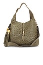 view 1 of 10 Gucci Ostrich Jackie Hobo Bag in Green