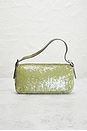 view 3 of 8 Fendi Lizard Trimmed Sequin Baguette Shoulder Bag in Green