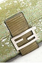 view 5 of 8 Fendi Lizard Trimmed Sequin Baguette Shoulder Bag in Green