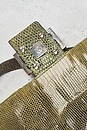 view 7 of 8 Fendi Lizard Trimmed Sequin Baguette Shoulder Bag in Green