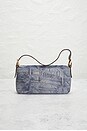 view 3 of 8 Fendi Denim Baguette Shoulder Bag in Blue