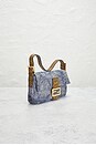 view 4 of 8 Fendi Denim Baguette Shoulder Bag in Blue