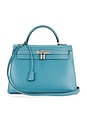 view 1 of 9 Hermes Box Kelly 32 Handbag in Bleu Jean