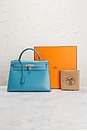 view 9 of 9 Hermes Box Kelly 32 Handbag in Bleu Jean