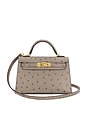 view 1 of 7 Hermes Ostrich Kelly 20 Handbag in Gris