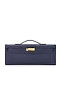 view 1 of 9 Hermes Epsom Kelly Cut Pochette in Navy