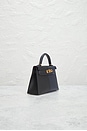 view 4 of 8 Hermes Casaque Veau Epsom Kelly 20 Handbag in Bleu Indigo & Black