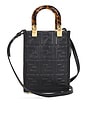 view 1 of 9 Fendi Embossed FF Mini Sunshine Shopper Tote Bag in Black