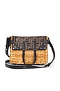 view 1 of 10 Fendi Wicker FF Mini Flip Shoulder Bag in Brown