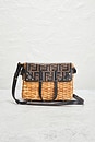 view 2 of 10 Fendi Wicker FF Mini Flip Shoulder Bag in Brown