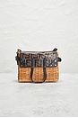 view 3 of 10 Fendi Wicker FF Mini Flip Shoulder Bag in Brown