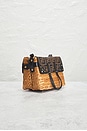 view 4 of 10 Fendi Wicker FF Mini Flip Shoulder Bag in Brown