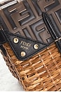 view 5 of 10 Fendi Wicker FF Mini Flip Shoulder Bag in Brown