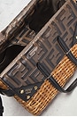 view 7 of 10 Fendi Wicker FF Mini Flip Shoulder Bag in Brown
