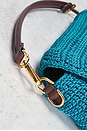 view 8 of 10 Fendi Raffia Crochet Baguette Shoulder Bag in Cyber Blue & Ghianda
