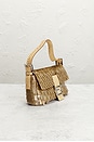 view 4 of 8 Fendi Python Trimmed Sequin Baguette Shoulder Bag in Champagne