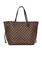 view 1 of 7 Louis Vuitton Damier Ebene Neverfull MM Tote Bag in Brown