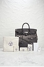 view 8 of 8 Hermes Limited Edition Evergrain Haut A Courroies Rock Birkin 40 Handbag in Noir