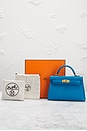 view 7 of 7 Hermes Chevre Kelly 20 Handbag in Bleu Frieda