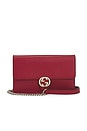 view 1 of 9 Gucci Interlocking G Wallet On Chain in Red